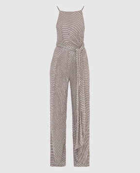 Rachel Gilbert Gray Axton jumpsuit with beads 22RRG40023