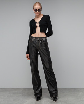 Heron Preston Black cardigan with carabiners HWHB008F23KNI001