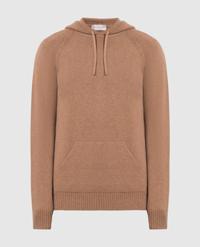 Cashmere&Whiskey Brown cashmere hoodie MU8651305341R