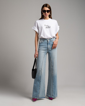 Victoria Beckham Blue flared jeans with a distressed effect 1124DJE005217A