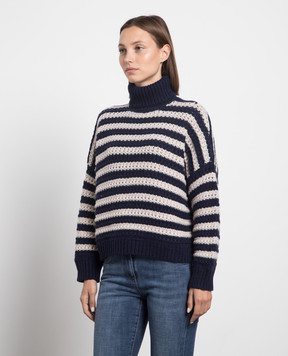 Brunello Cucinelli Blue wool, cashmere and silk sweater M6D367203P