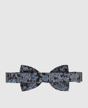 Stefano Ricci Children's black paisley silk butterfly YHN01NG501