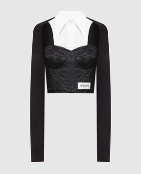 Dolce&Gabbana Black blouse with a corset F777NTGDBQ0