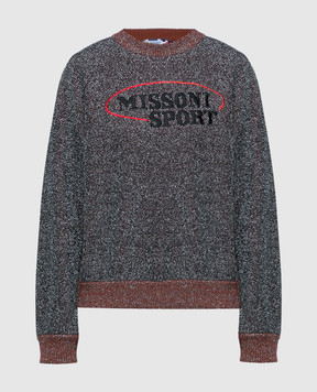 Missoni Silver sweatshirt with lurex and logo embroidery SS23WN03BK027Y