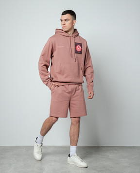 Helmut Lang Pink shorts with SPACE logo print N10HM206