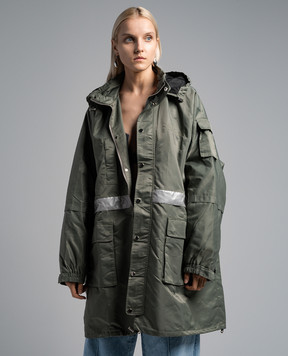 Rokh Green jacket with logo embroidery R8CA238NL