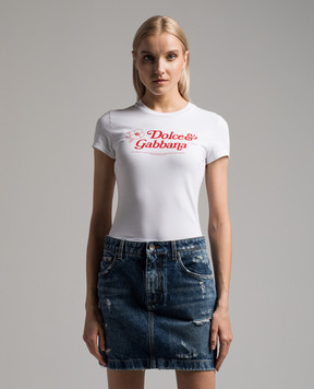 Dolce&Gabbana White t-shirt with logo print F8U48TGDCA2