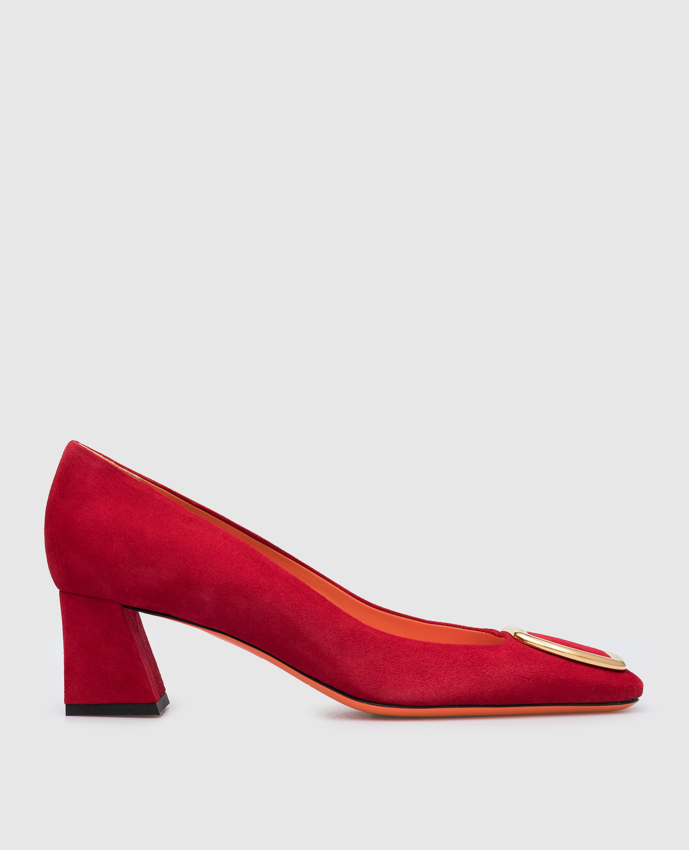 Red suede pumps santoni