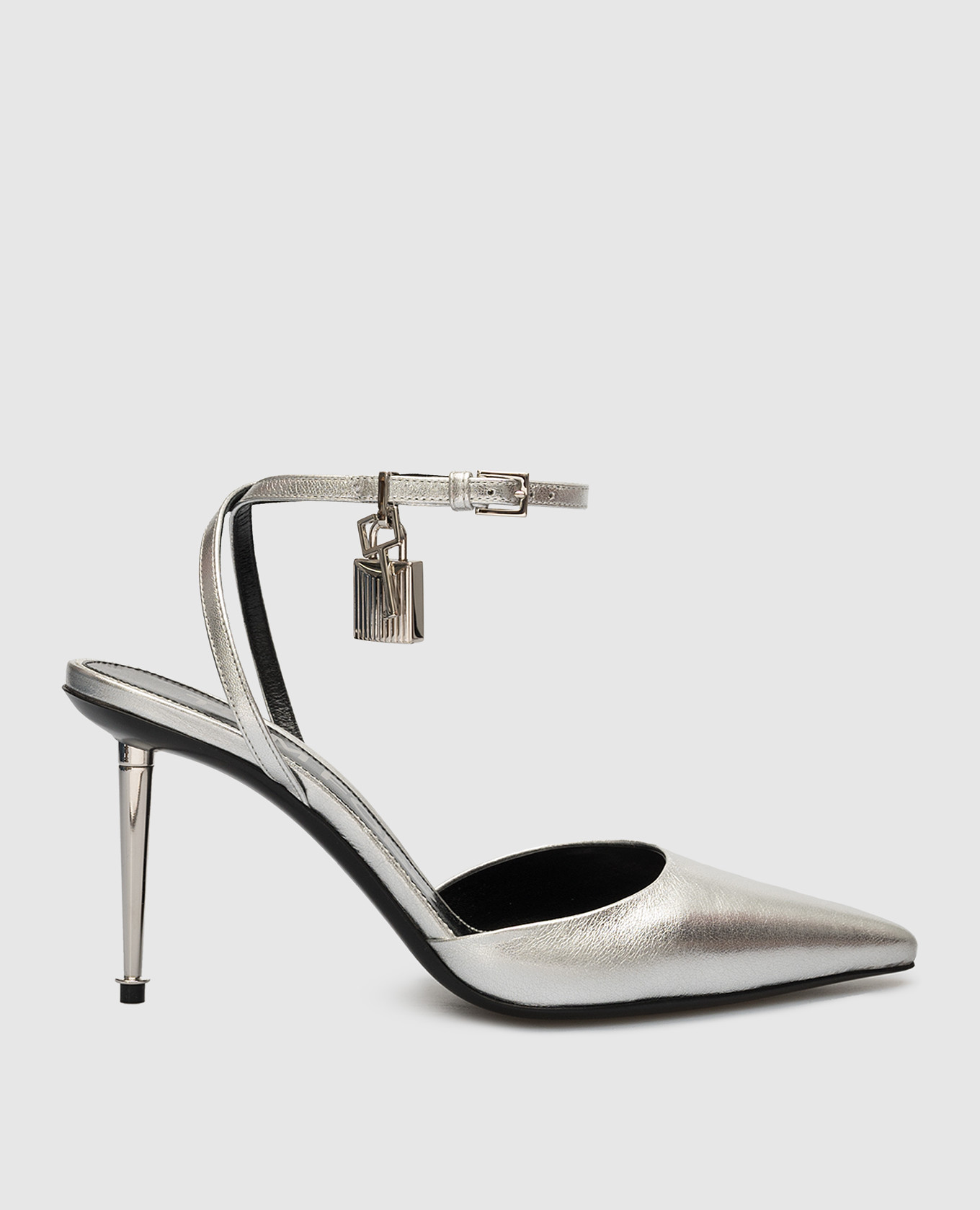 Silver leather slingbacks tom ford