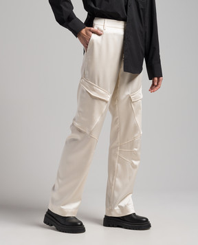 Dondup Camila logo cargo pants in beige DP700RS0046DXXX