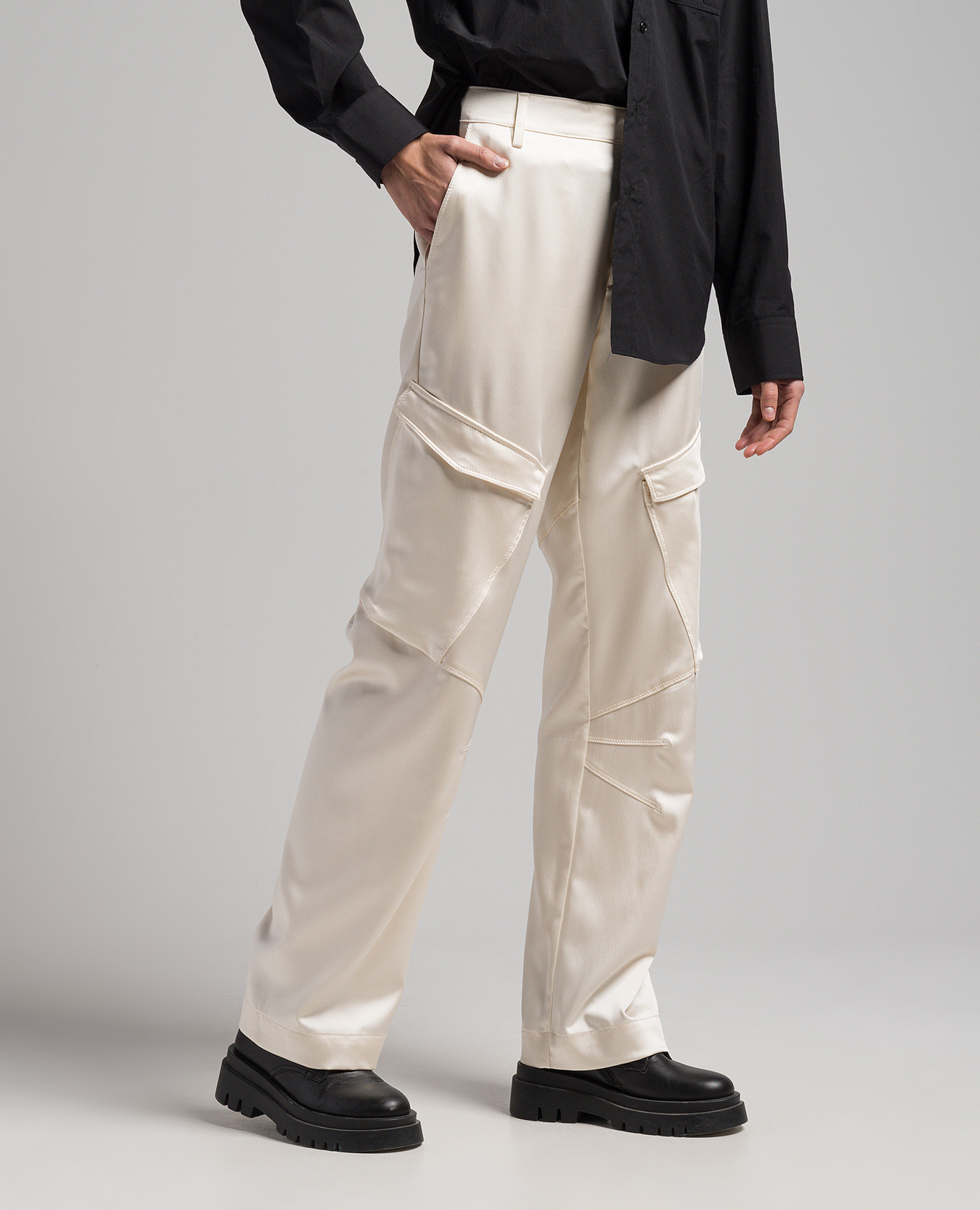 Camila logo cargo pants in beige Dondup 3