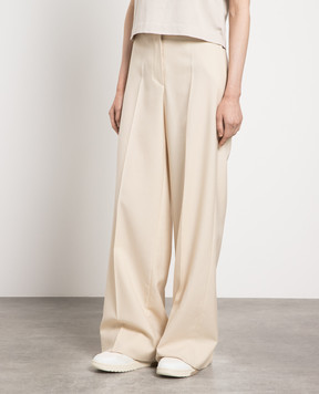 Off-White Beige pants made of wool OWCA174S23FAB003