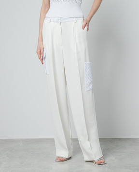 Missoni White cargo pants with a textured pattern DS24SI10BV00DQ