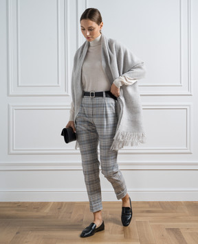 Peserico Gray checkered wool pants P0462808331