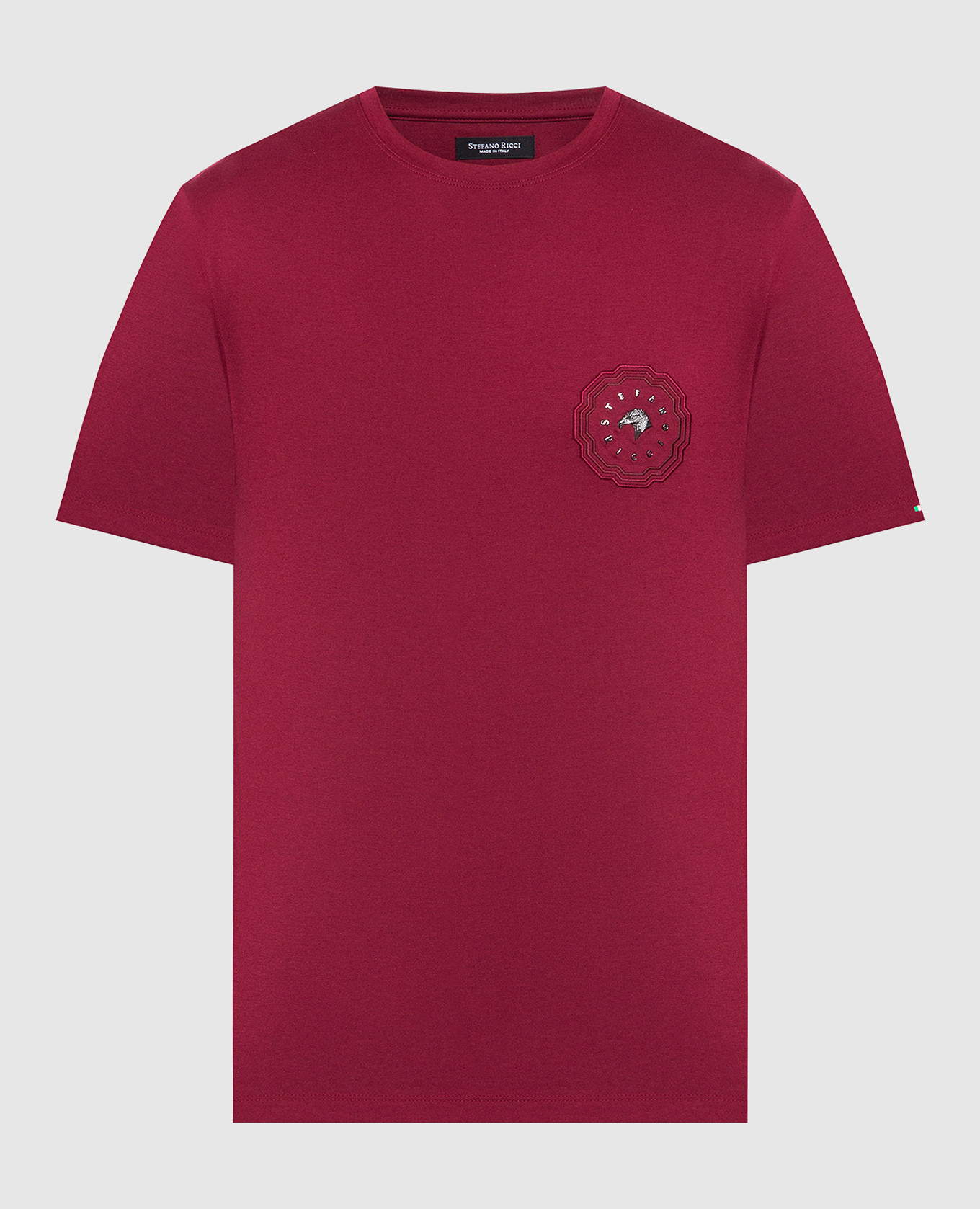 Burgundy t-shirt with logo stefano ricci