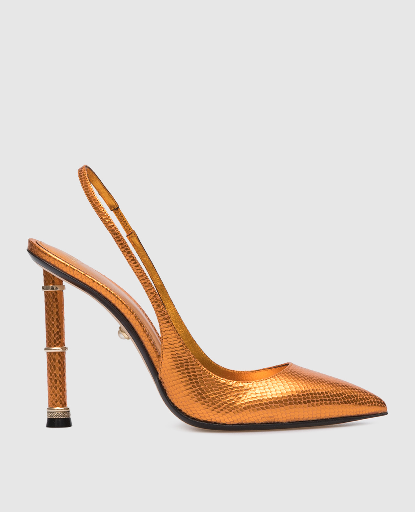 

Valeria orange leather slingbacks Alevi Milano