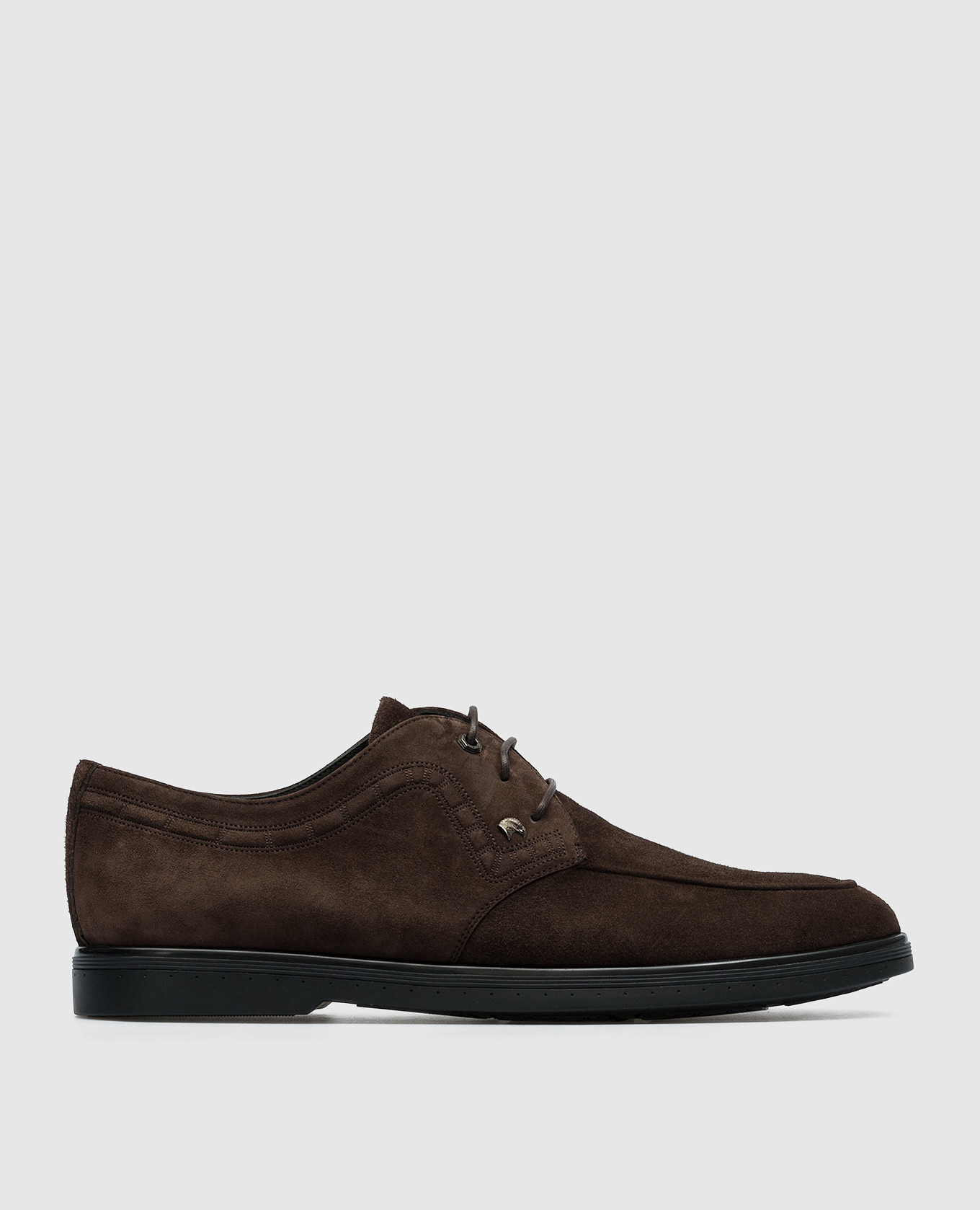 

Brown suede derbies with logo Stefano Ricci, Коричневый