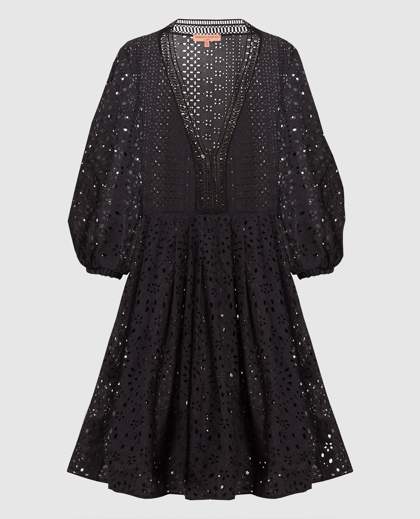 

Black mini dress with broderie embroidery Ermanno Scervino