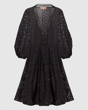 Ermanno Scervino Black mini dress with broderie embroidery D424K324SZB