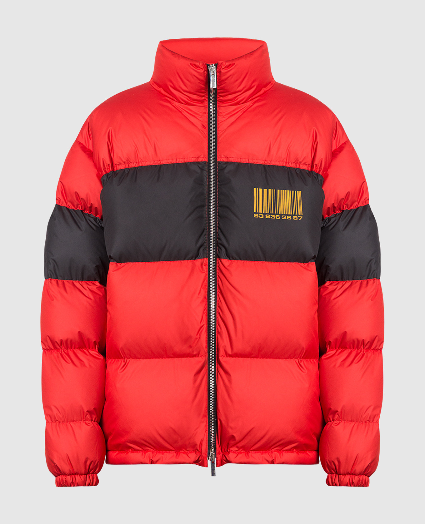 

Red down jacket with Barcode print VTMNTS, Красный