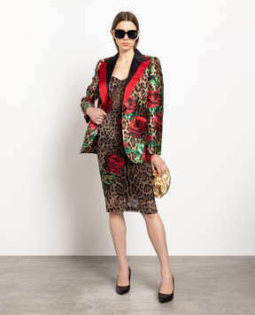 Dolce&Gabbana Brown dress in leopard print J61392FSEGZ