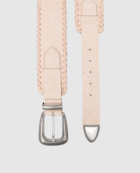 Babe Pay Pls Beige embossed leather belt 106