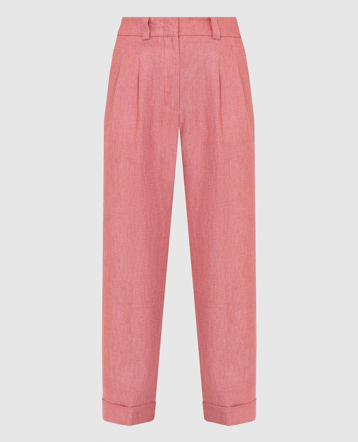 

Light burgundy linen slacks Peserico