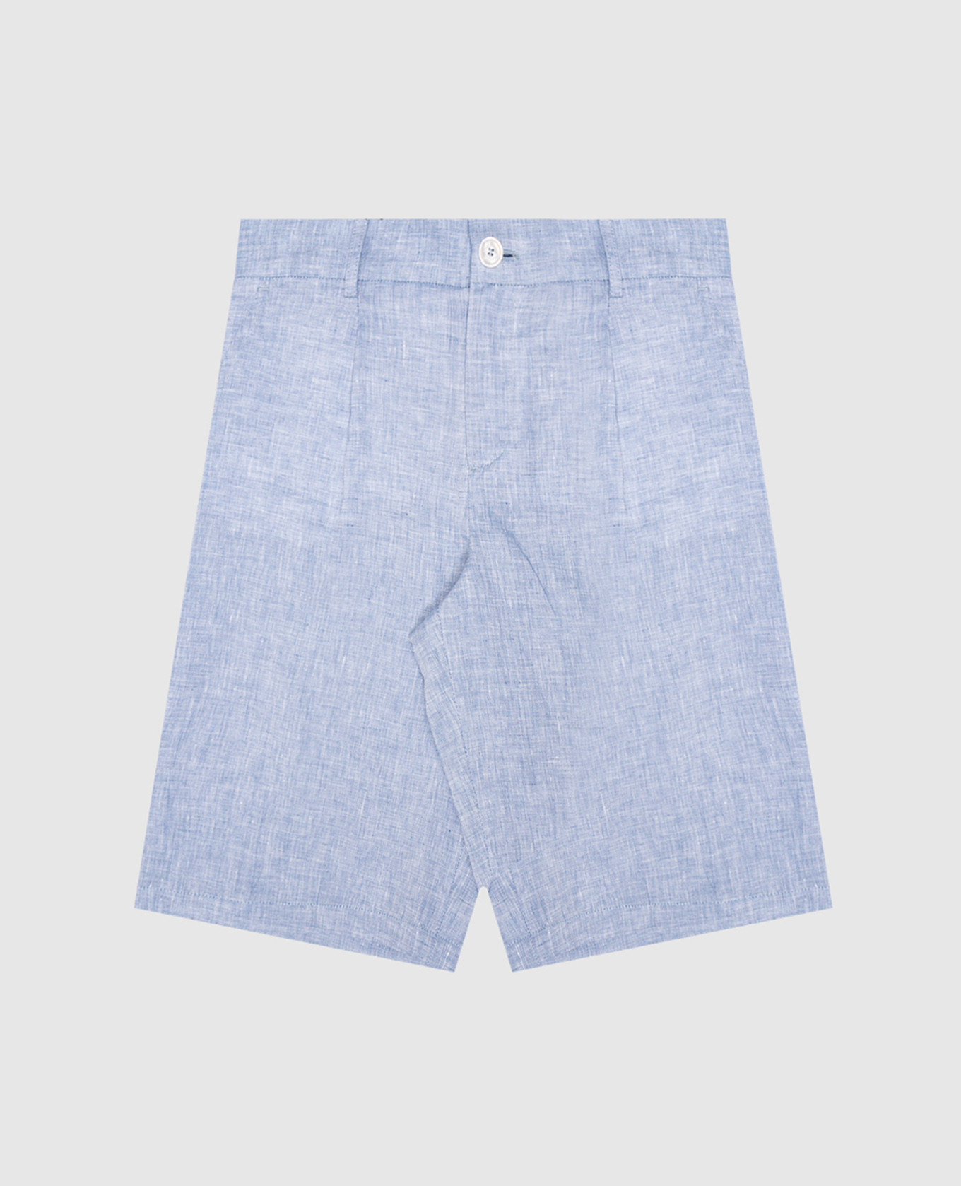 Children's blue linen shorts with logo dolce&gabbana