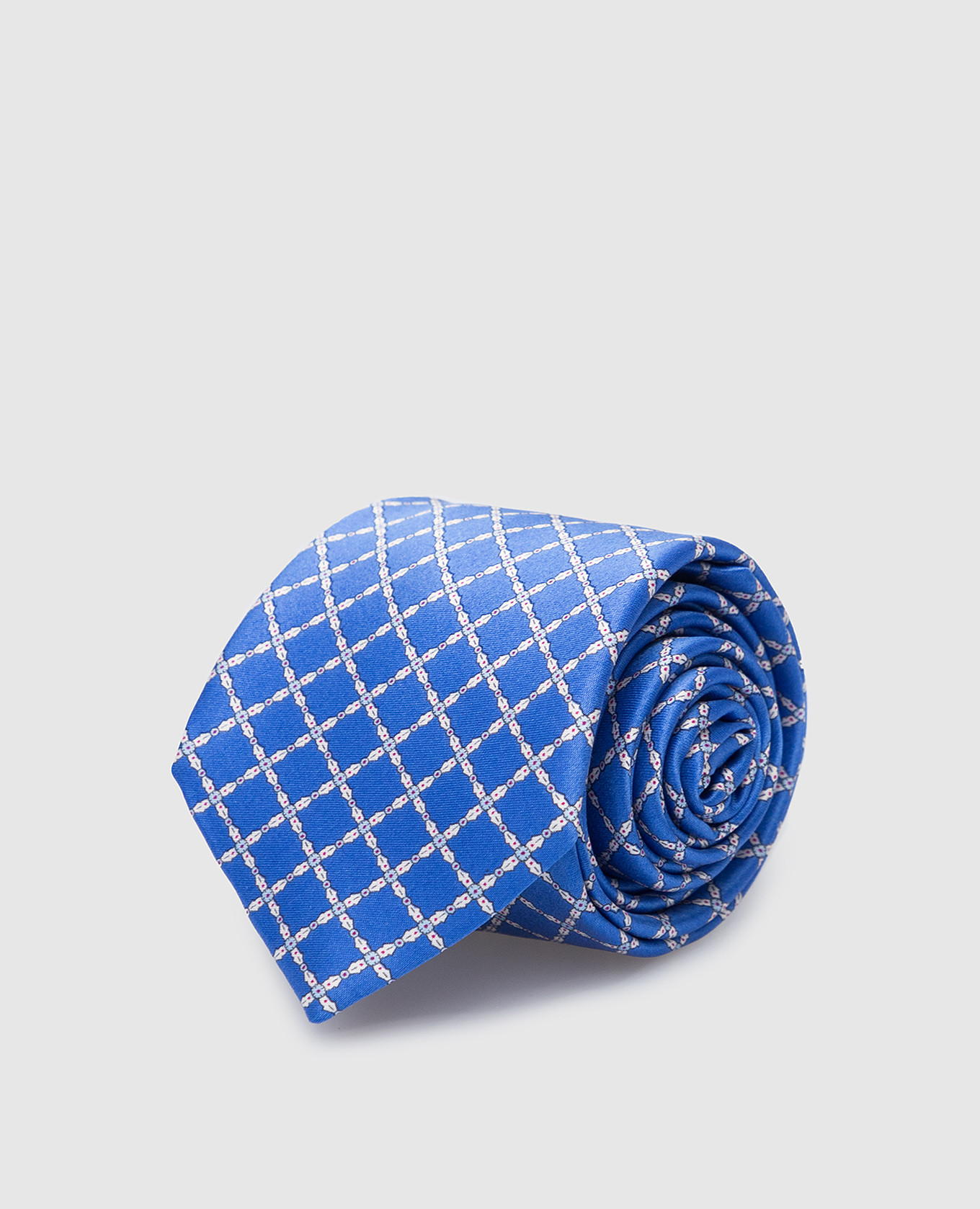 Children's blue tie made of silk in a geometric pattern stefano ricci