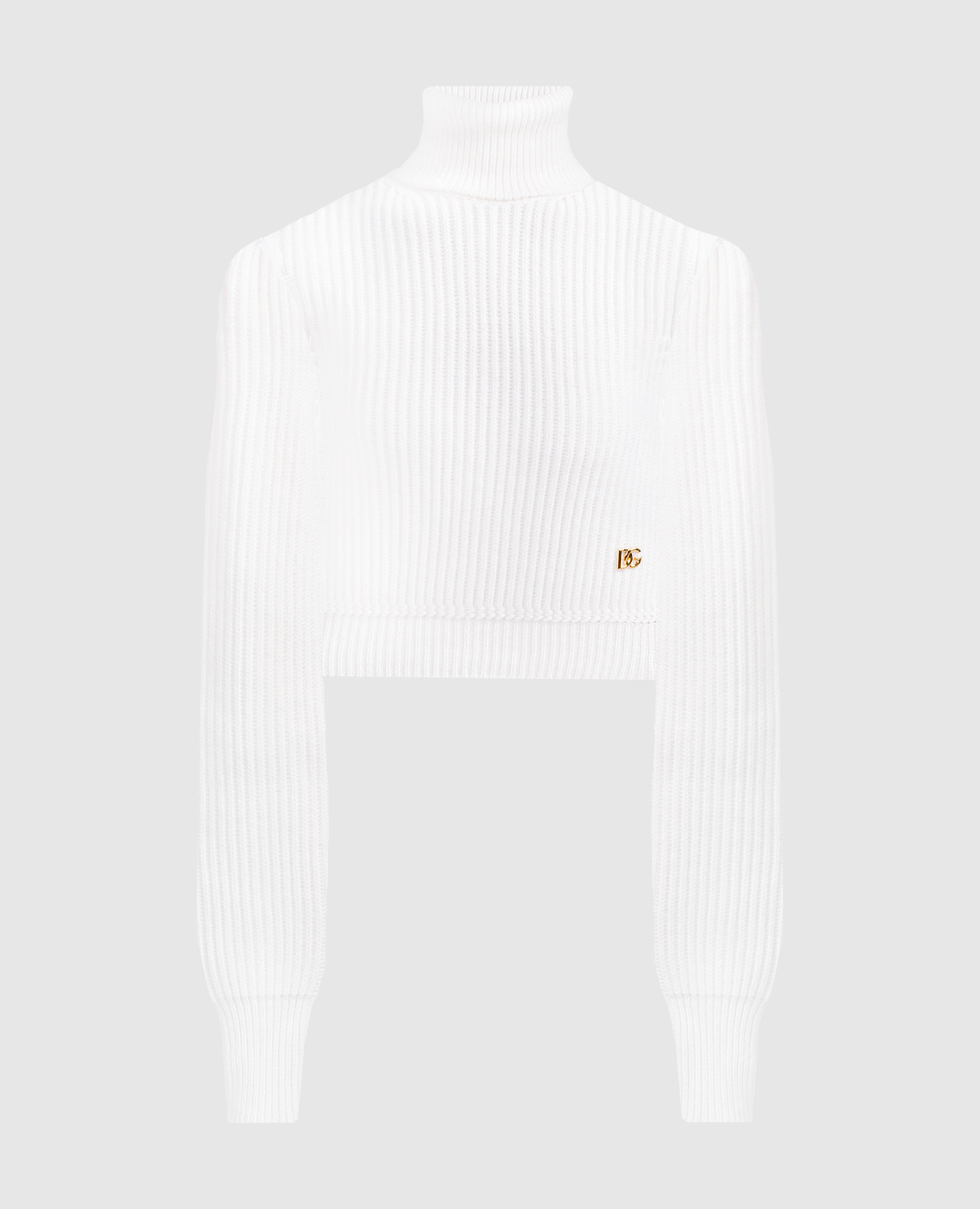 White wool sweater with logo dolce&gabbana