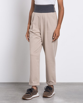 Brunello Cucinelli Beige trousers with a high fit MH827BL499