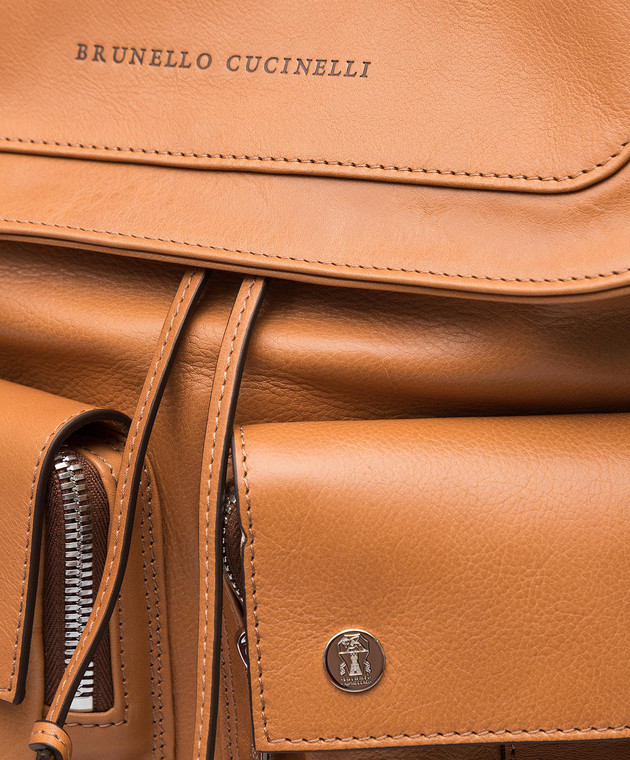 Brunello Cucinelli Tan leather backpack MBTGU325 buy with Greece delivery at Symbol