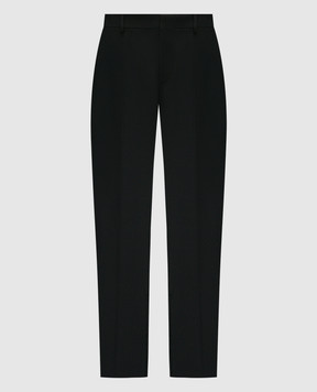 Off-White Black wool trousers with OW logo embroidery OMCA248F23FAB003