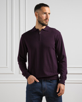 Cashmere&Whiskey Purple wool polo shirt 94394Z