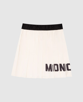 Moncler ENFANT Children's white pleated skirt with logo print 2D00001596321214