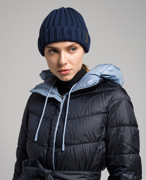 Borsalino Hill Blue Cashmere Beanie 13353EWS
