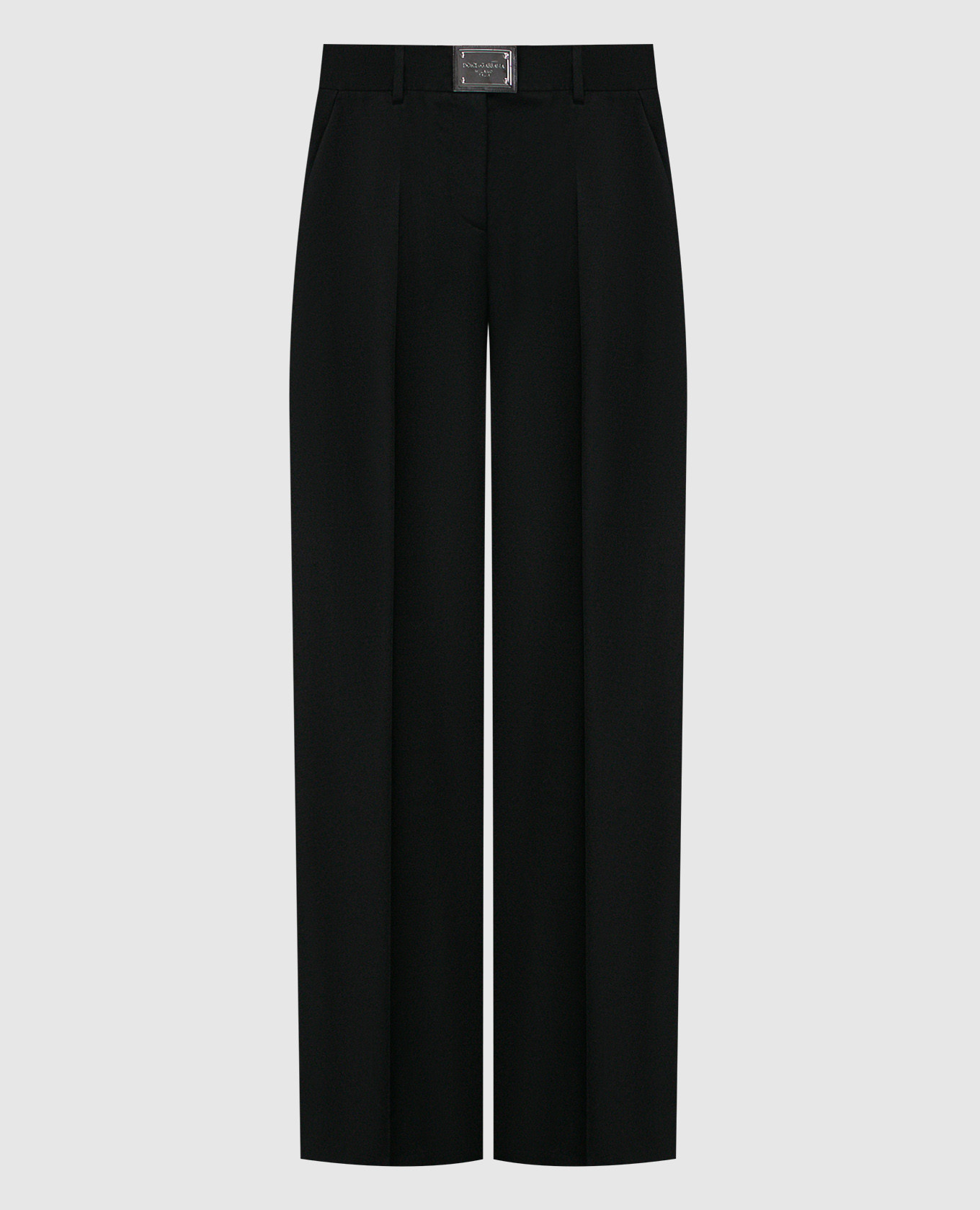 

Black wool trousers with metallic logo Dolce&Gabbana