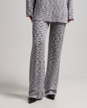 Missoni White striped pants with sequins DS23WI1PBK030L