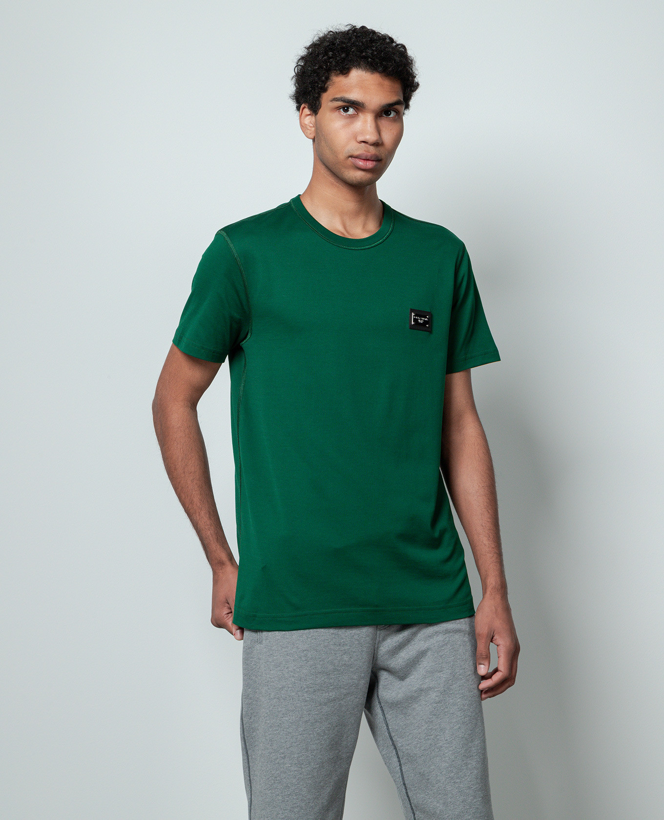 

Green t-shirt with logo patch Dolce&Gabbana
