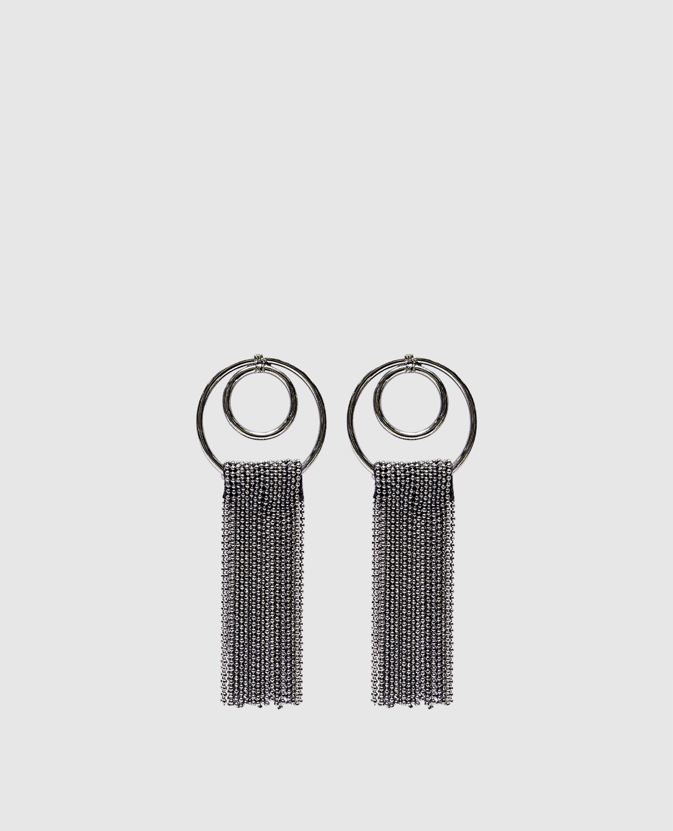 

Earrings with a monil chain and crystals Peserico, Silver