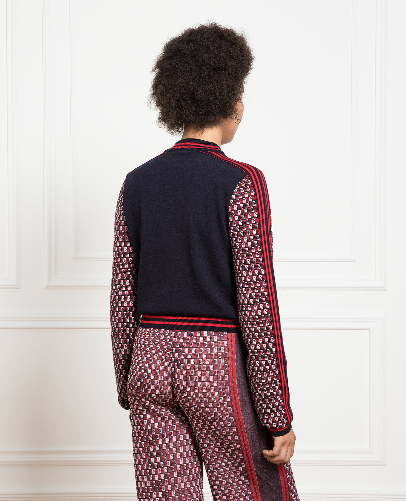 

Sweater made of wool in a monogram pattern Balmain, White