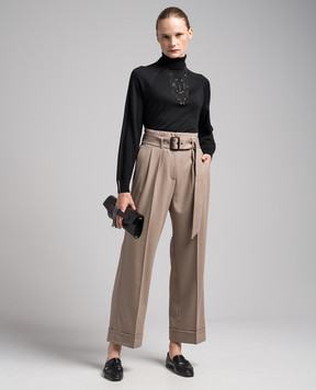 Peserico Beige pants with a belt P04839A03470