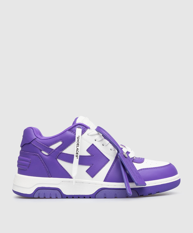 Off White OUT OF OFFICE purple leather sneakers OWIA259F22LEA001 buy with European delivery at Symbol