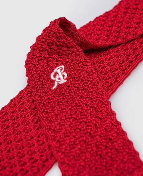 Stefano Ricci Children's red silk tie with logo embroidery YCRM1600SETA