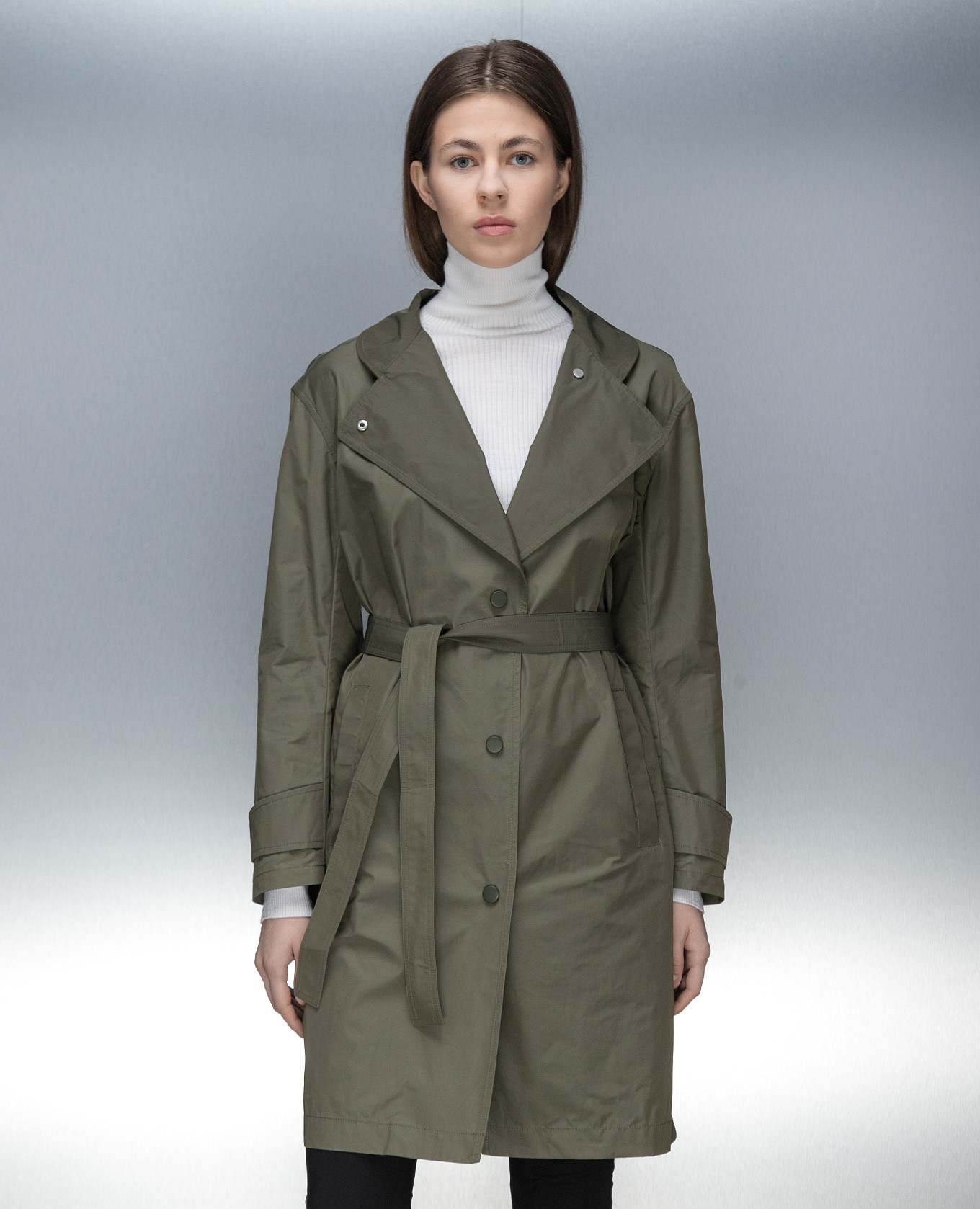 Khaki raincoat Yves Salomon 3