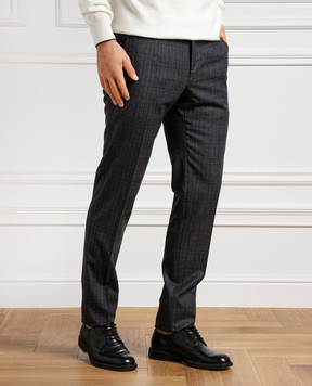 Dolce&Gabbana Gray checkered wool pants GY5UMTFQ2KD
