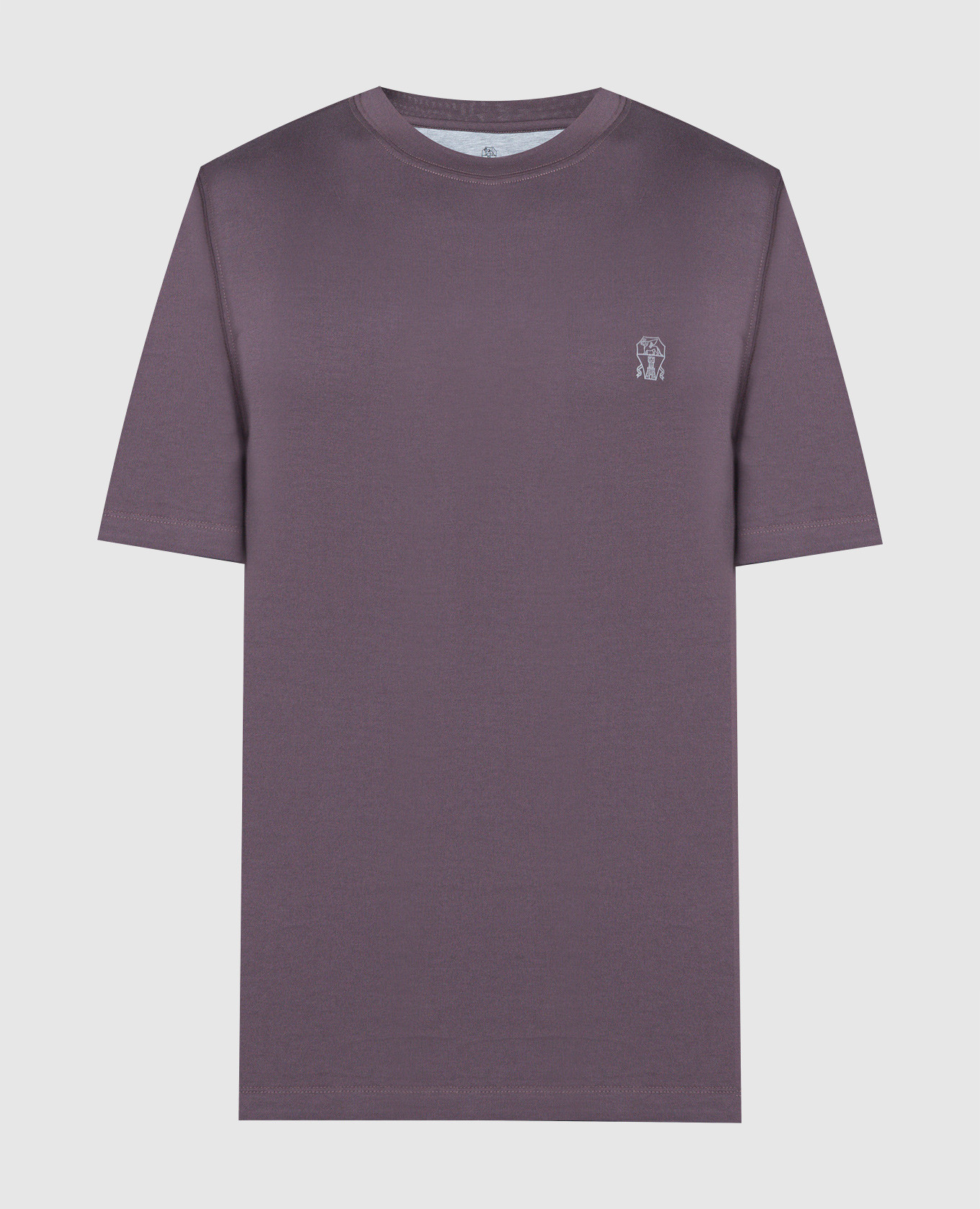 Purple t-shirt with a print brunello cucinelli