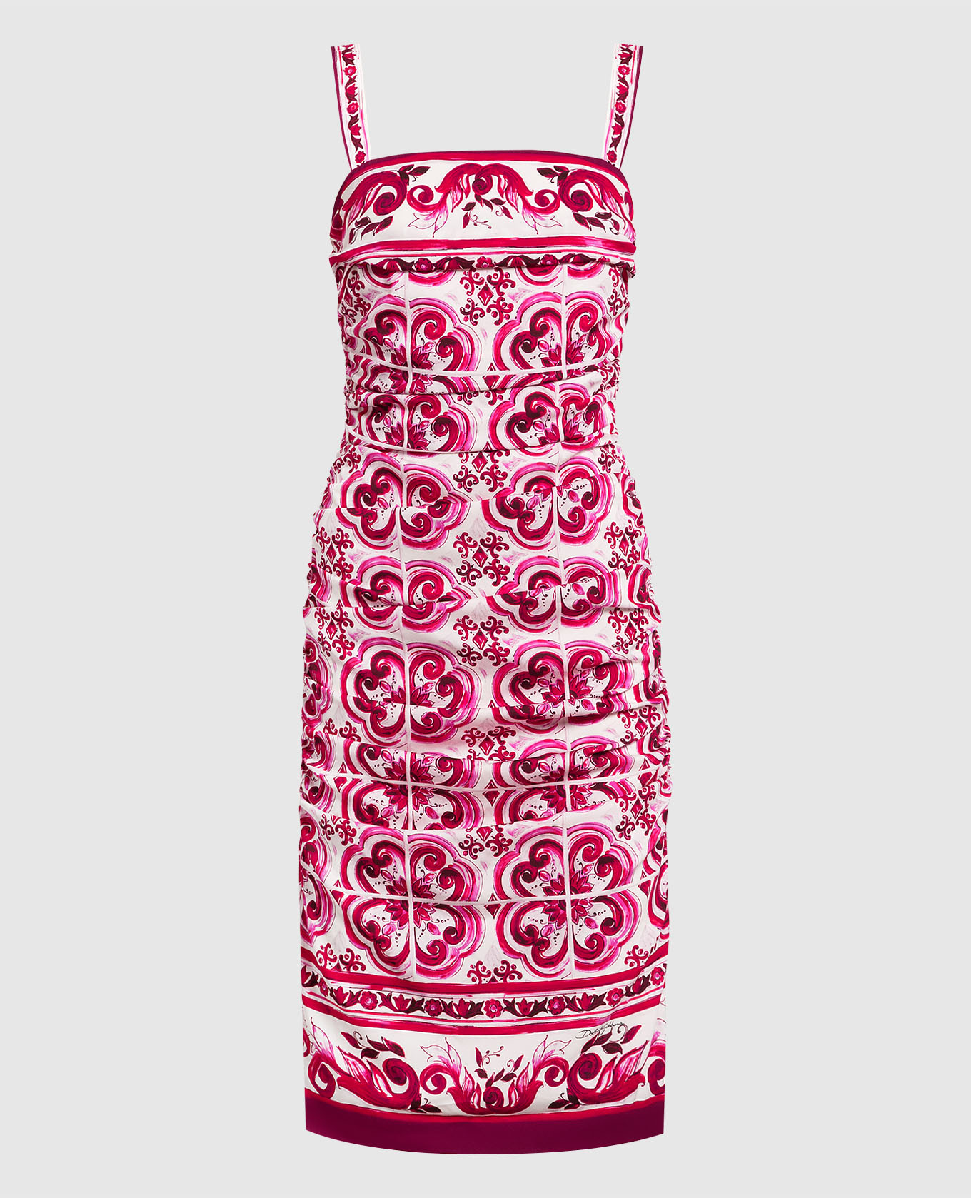 

Pink dress made of silk with a Majolica print Dolce&Gabbana