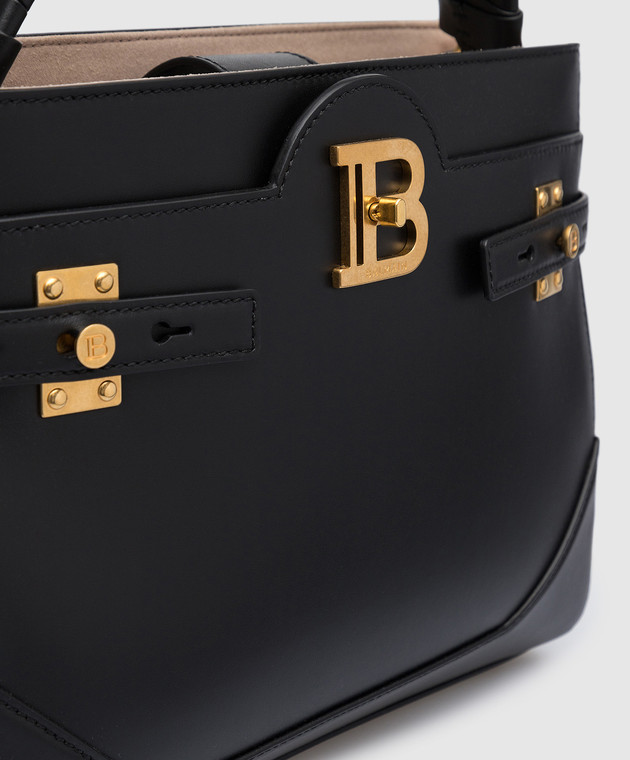 Balmain Black leather B Buzz trapeze bag with textured logo YN1DB776LAVE buy with Sweden delivery at Symbol