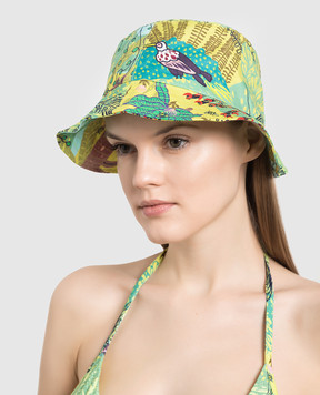 Vilebrequin Beny green linen panama in print BYNC3U03w